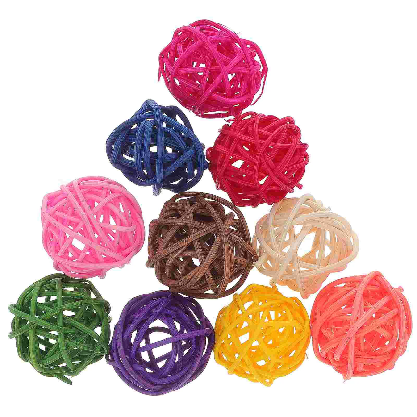 

Balls Bird Rattan Parrot Toywicker Small Chew Christmas Ornamentsdecorative Tree Bowl Filler Decor Natural Birds Chewing