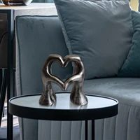 nordic style heart gesture sculpture resin abstract hand love statue figurines wedding home living room desktop ornaments