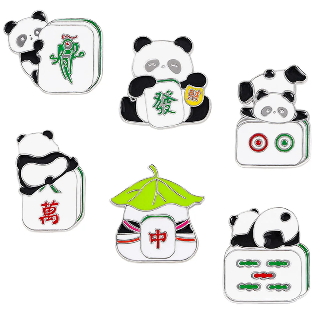 

6pcs Panda Brooches Chinese Style Brooches Lapel Pin Decorative Brooch Pins