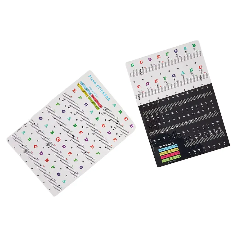 

Removable Transparent Piano Keyboard Stickers For 49/54/61/88 Keys Electronic Keyboard Key Piano Stave Note Sticker Symbol