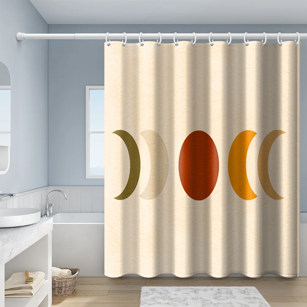

INS стиль Morandi занавеска для душа s абстрактное искусство Луна фаза занавеска для ванной фрикционная Водонепроницаемая занавеска для ванной ...