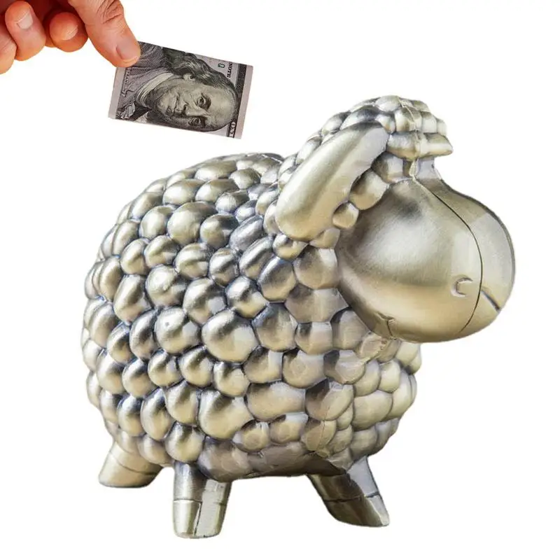 

Sheep Piggy Bank Creative Sheep Zinc Alloy Coin Piggy Bank Year Of The Sheep Statue Metal Money Jar Money Saving Toys For Money