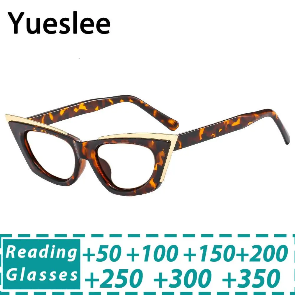 

Роскошные металлические оправы для бровей R56804, пресбиопические глазные диоптрические + 50 ~ + 300 женские популярные очки для чтения кошачий глаз карамельных цветов