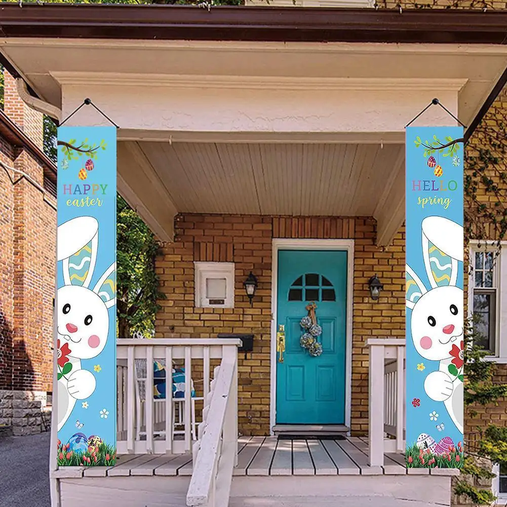 Easter Door Bunny Easter Garlands Carrot Rabbit Happy Easter Day Decor For Home 2022 Welcome Spring Colorful Eggs Su N7f8