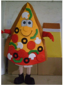 

Новинка, Лидер продаж, милый мультяшный талисман в виде пиццы для взрослых, Рождественский маскарадный костюм, костюм-талисман на Хэллоуин