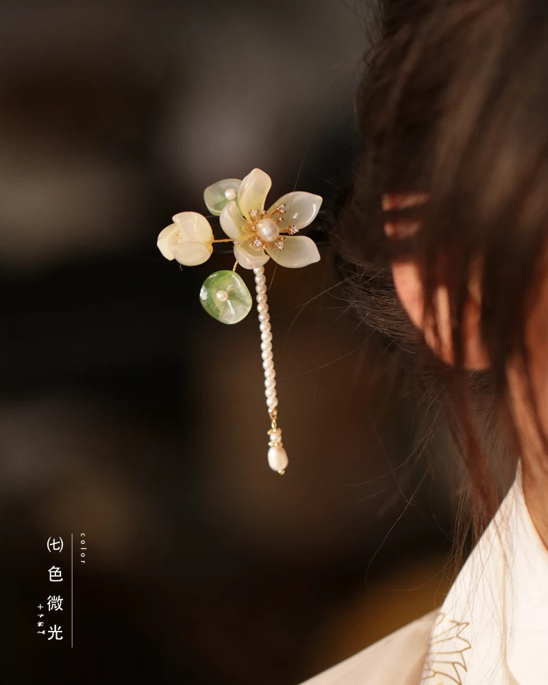 

Wooden hairpin hair bun hair dress Cheongsam accessories Hair accessories Nyansen super fairy lotus hairpin simple everyday
