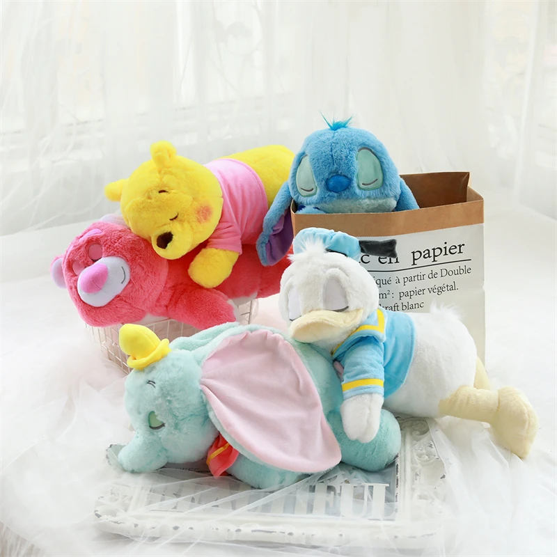 

Disney Sleeping Position Dumbo Stitch Pooh Bear Don Lotso Stuffed Plush Toys Soft Nap Pillow Plush Dolls Christmas Gifts For Chi