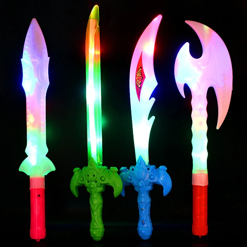 

1PC LED Sword Light Up Toys Flashing Sticks Design Party Night Club Supply Kids Children Boys Birthday Gift Accessories Random