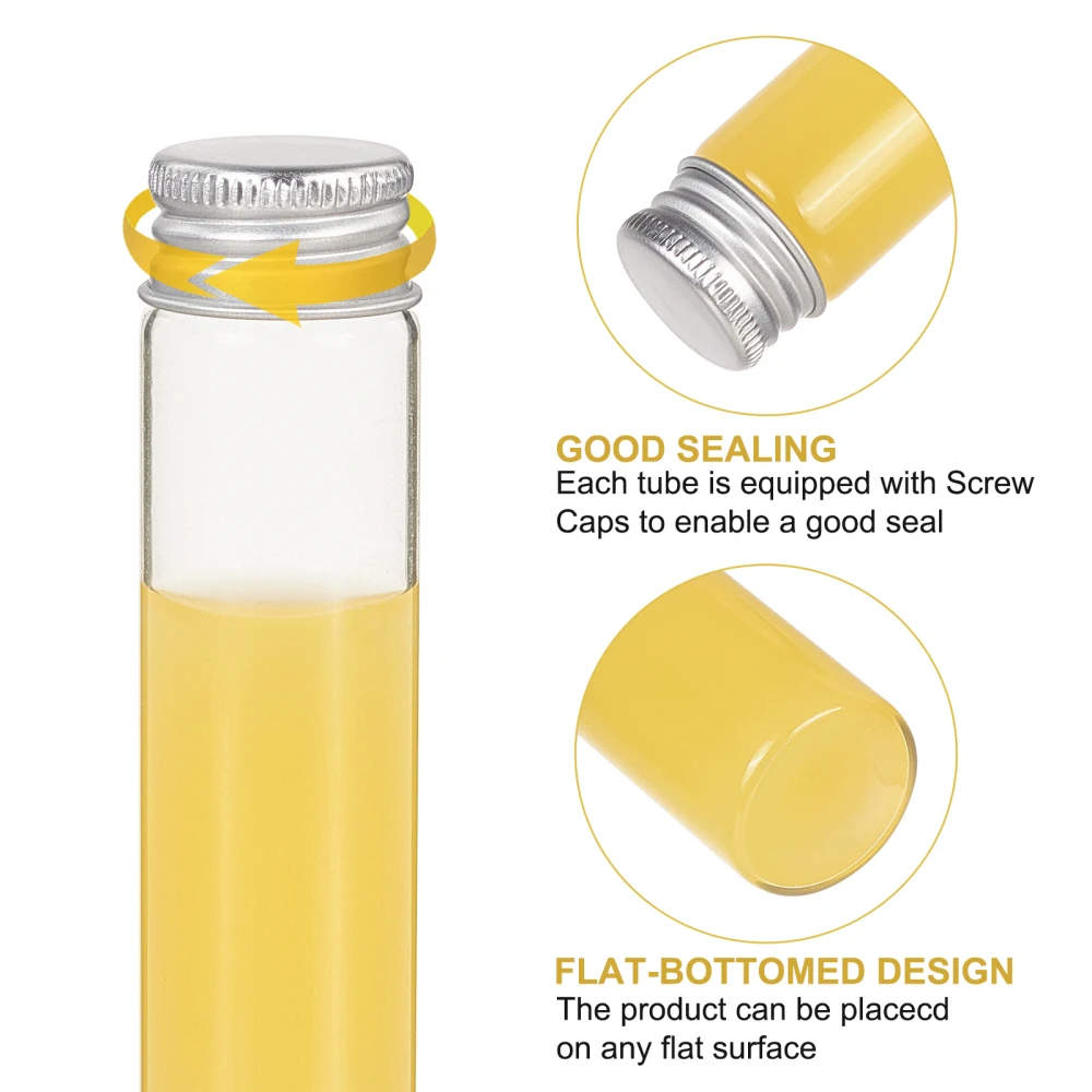 20pcs Clear Glass Bottles 20ml Mini Empty Jars with Screw Aluminum Cap Silicone Stopper For Wedding Home Decoration Gifts