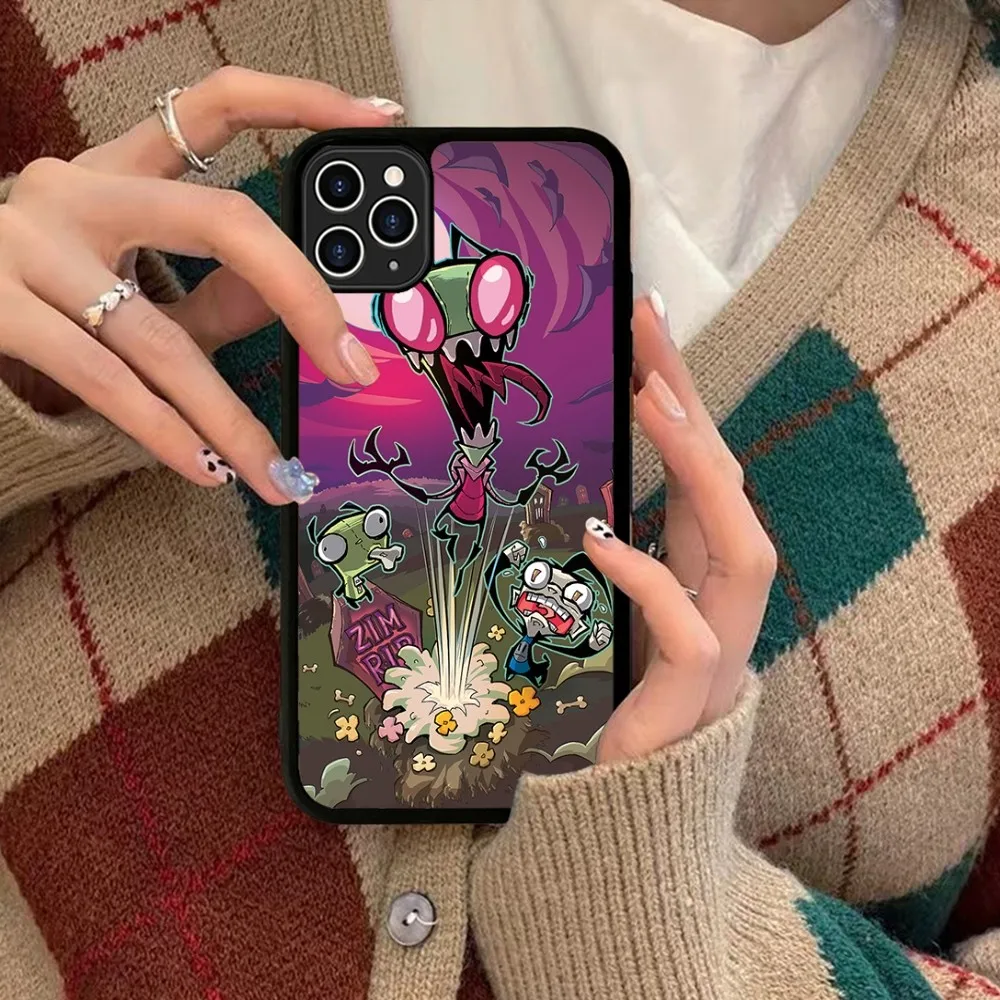 I-Invader Z-Zim Phone Case Silicone PC+TPU For IPhone 11 12 13 14 15 16 Plus Pro Max Cover