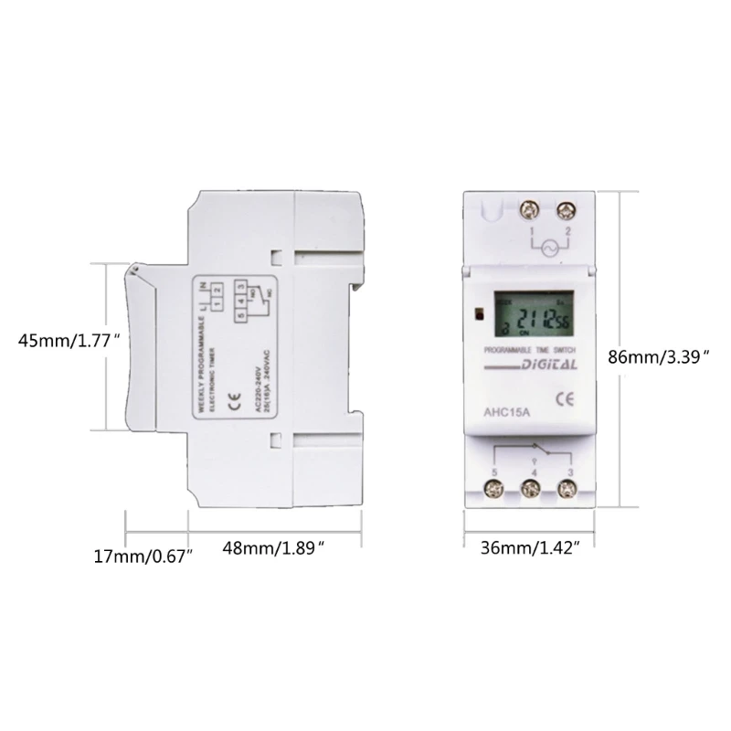 THC15A программируемый цифровой таймер ЖК-дисплей крепление на DIN-рейку реле