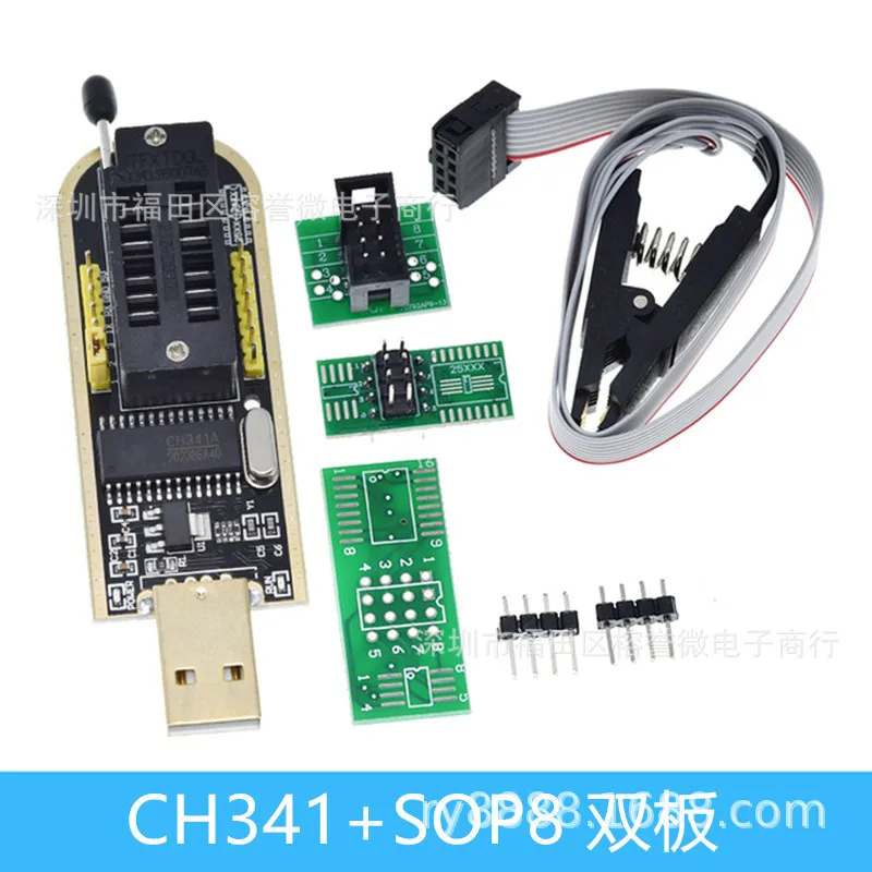 Полный комплект программатора CH341A B 24 25 серии USB-модуль программирования + SOIC8 SOP8Test