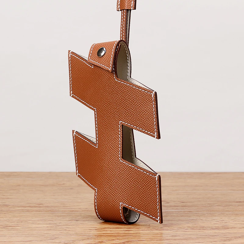 H home new mobile phone bag hand-stitched wax thread wild halterneck vertical palm print cowhide one-shoulder cross-back small b