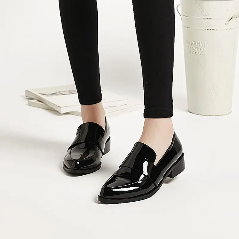 

Shoes for Women 2023 Pointed Toe Ladies Summer Footwear Low Heel Elegant Black Moccasins Formal Korean Style Chic Point Lastest