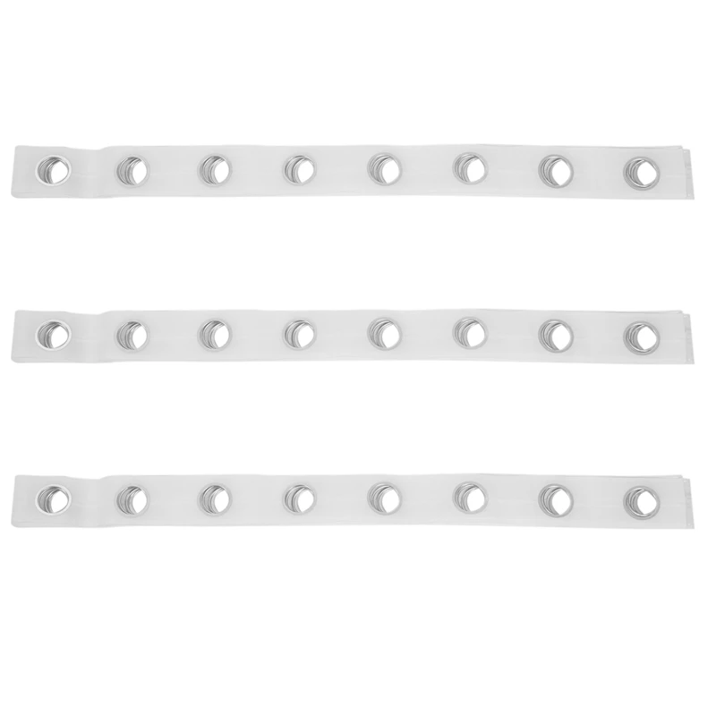 

3X 5M Eyelet Curtain Tape 40 Rings Accessories Sewing Silver Curtains Blinds New