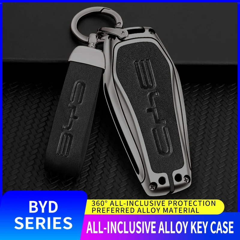 

Zinc Alloy Car Remote Key Fob Case Cover Shell Bag For BYD Atto 3 Han Ev Tang Dm/Qin PLUS/Song Pro/MAX/Yuan Keychain Accessories