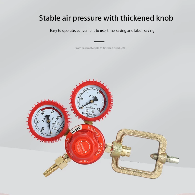 

Shockproof Oxygen Gas Bottle Regulators O2 Reducing Pressure Inhaler Acetylene Double Gauge Regulator