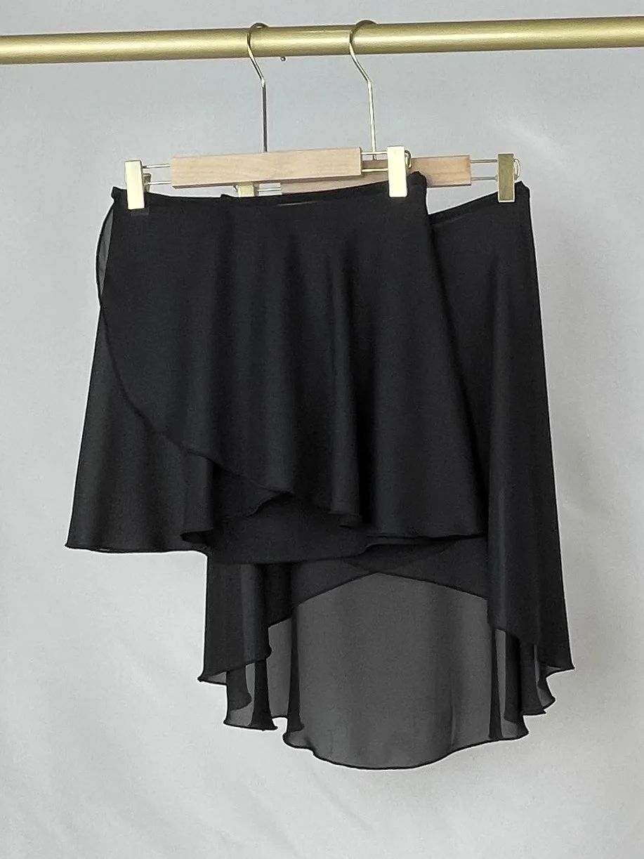 Женская балетная юбка-пачка из чистого черного шифона