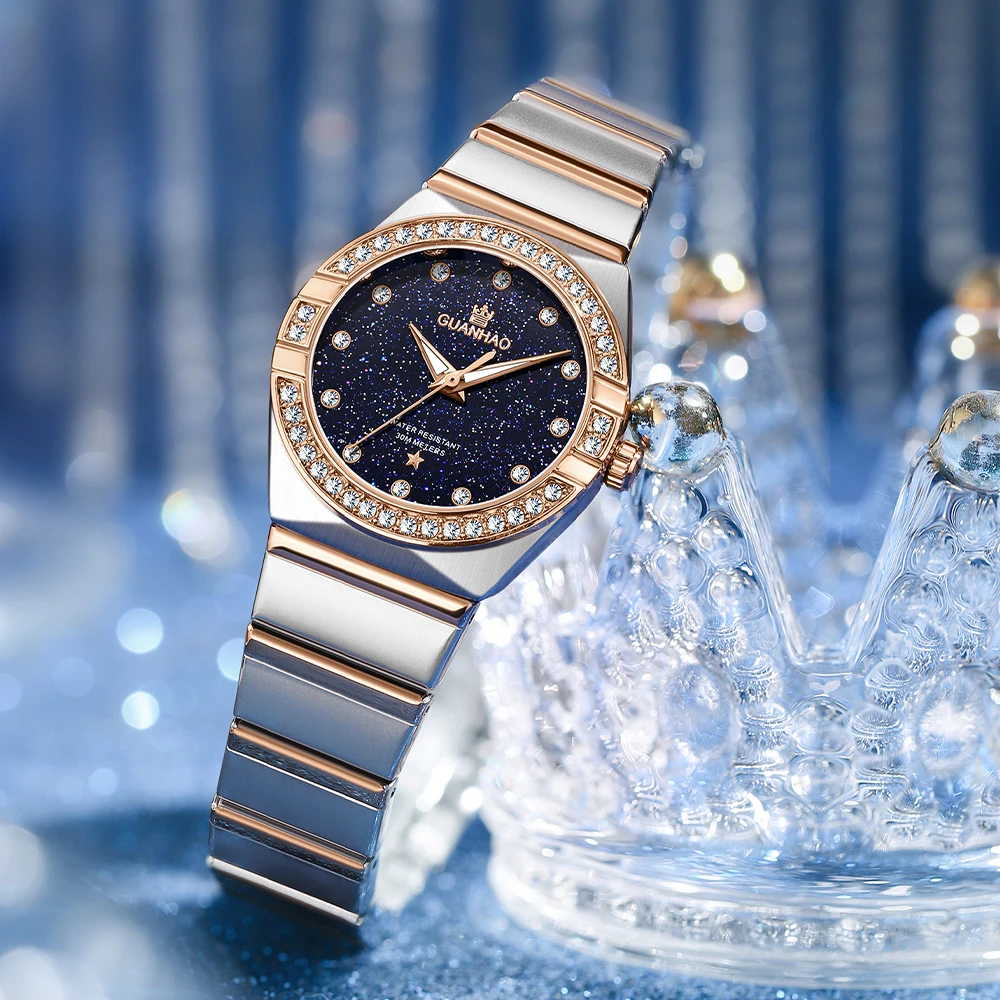 Женские кварцевые наручные часы зеркальная водонепроницаемость Простые Модные