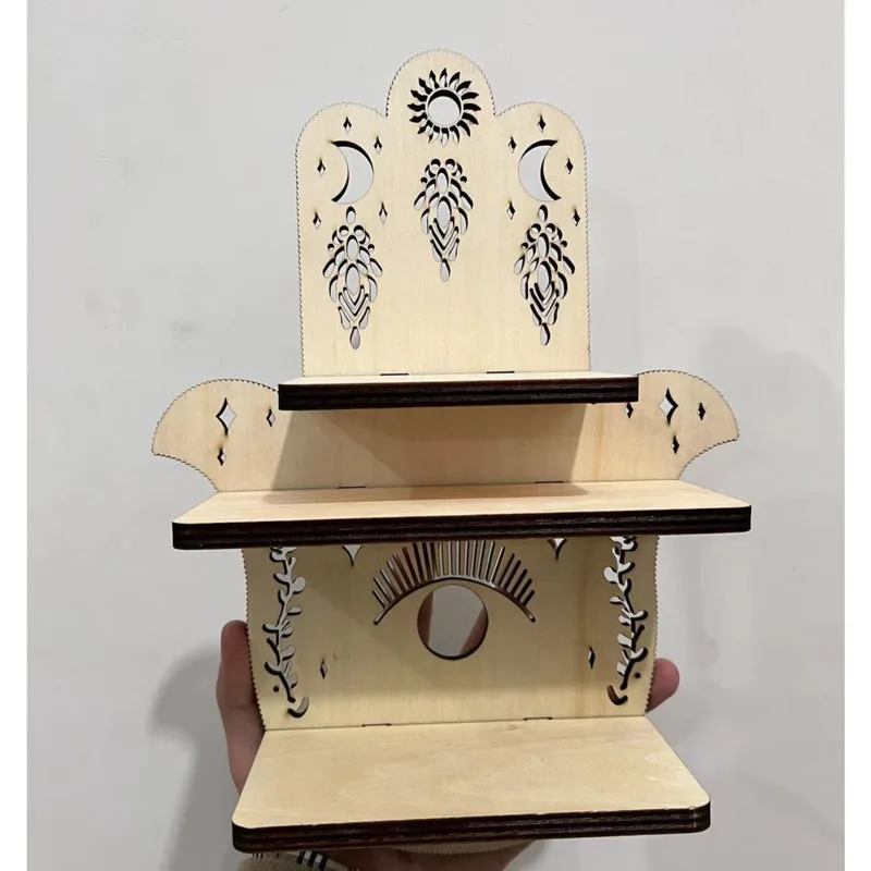 Настенная деревянная полка-бабочка Hamsa Hand Luna настенный держатель для эфирных