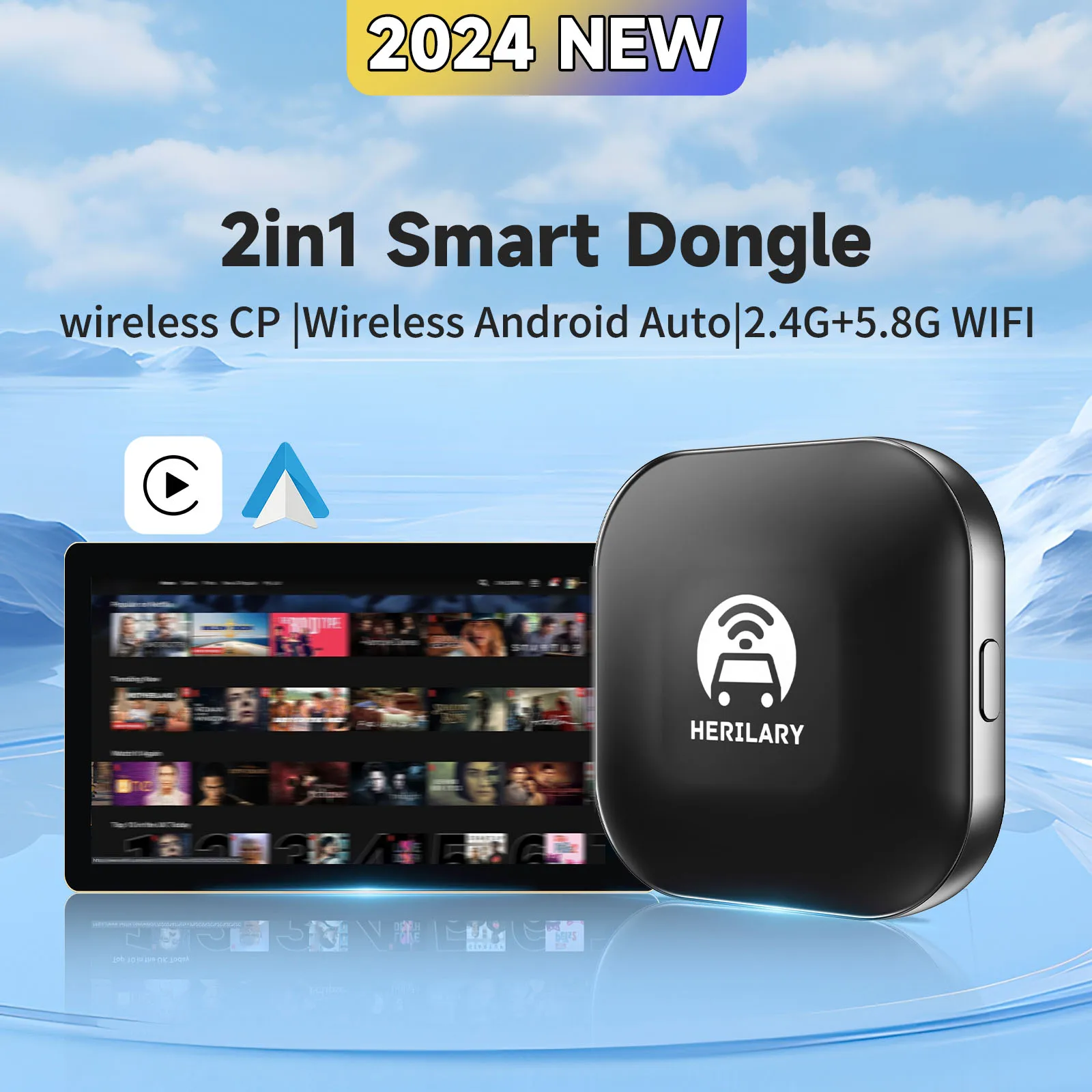 Беспроводной адаптер CarPlay 2 в 1 и Автомобильный ключ Android быстрое автоматическое