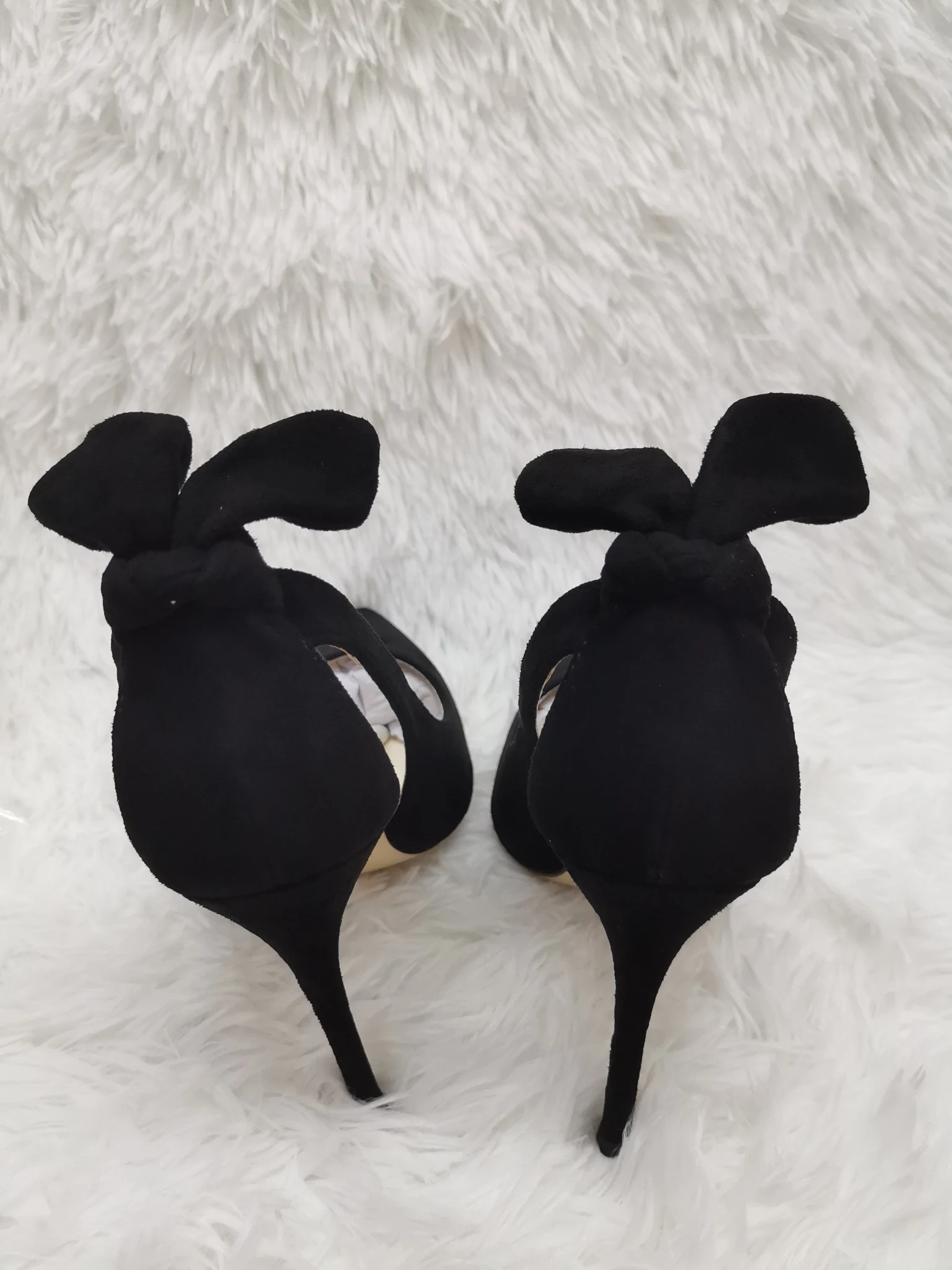 Black High Heels Women Pumps 10Cm Sexy Pointed Toe Shallow Stiletto Temperament Suede Office Dress Party Shoes Spring Autumn