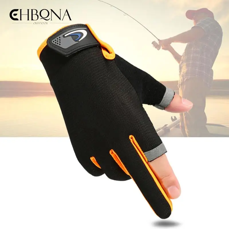 

1Pair Anti-Slip Breathable Fishing Gloves Two Finger Cut Durable Outdoor Sport Fishing Cycling Gloves Pesca Fitness Carp Mitten