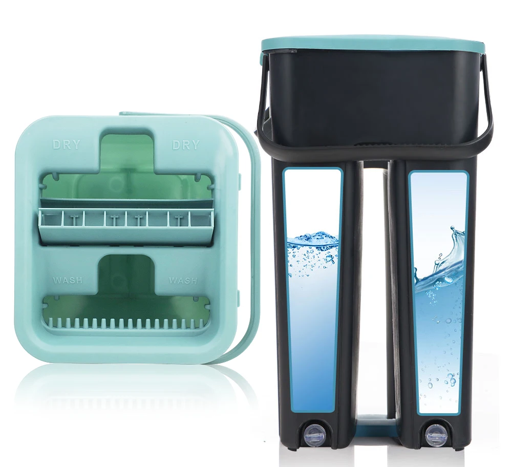 Швабра для мытья полов с отжимным ведром домашняя ручная стирка бытовые чистящие