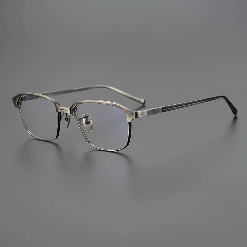 Pure Titanium Square Glasses Frame Men Ultralight Vintage Optical Prescription Eyeglasses Women Brand Design Myopia Eyewear Male