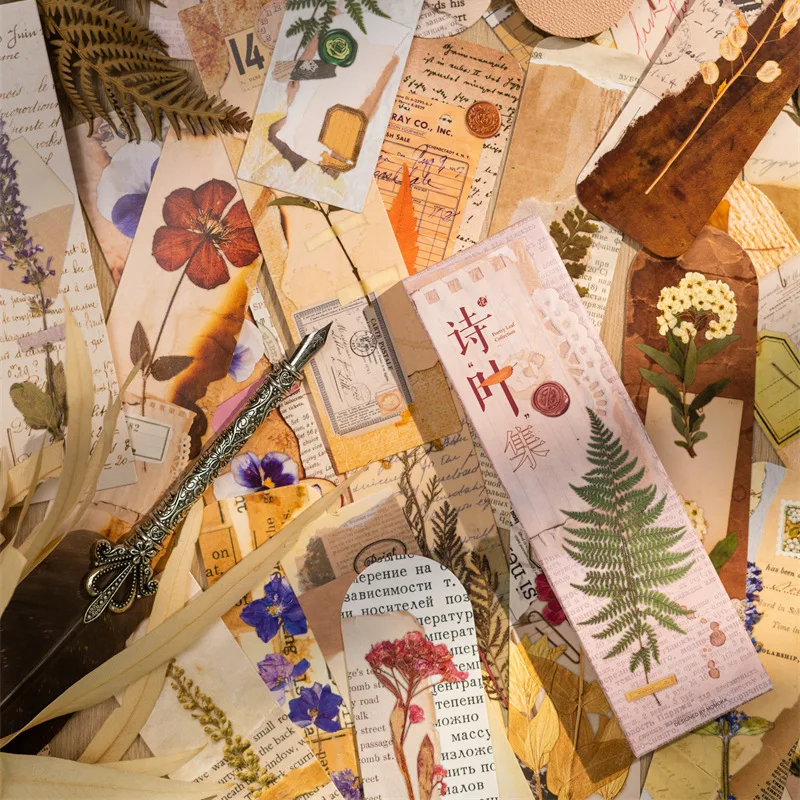 

30 Pcs/Set Poetry leaf collection Series Paper Bookmark Style Book Markers Gift Message Card