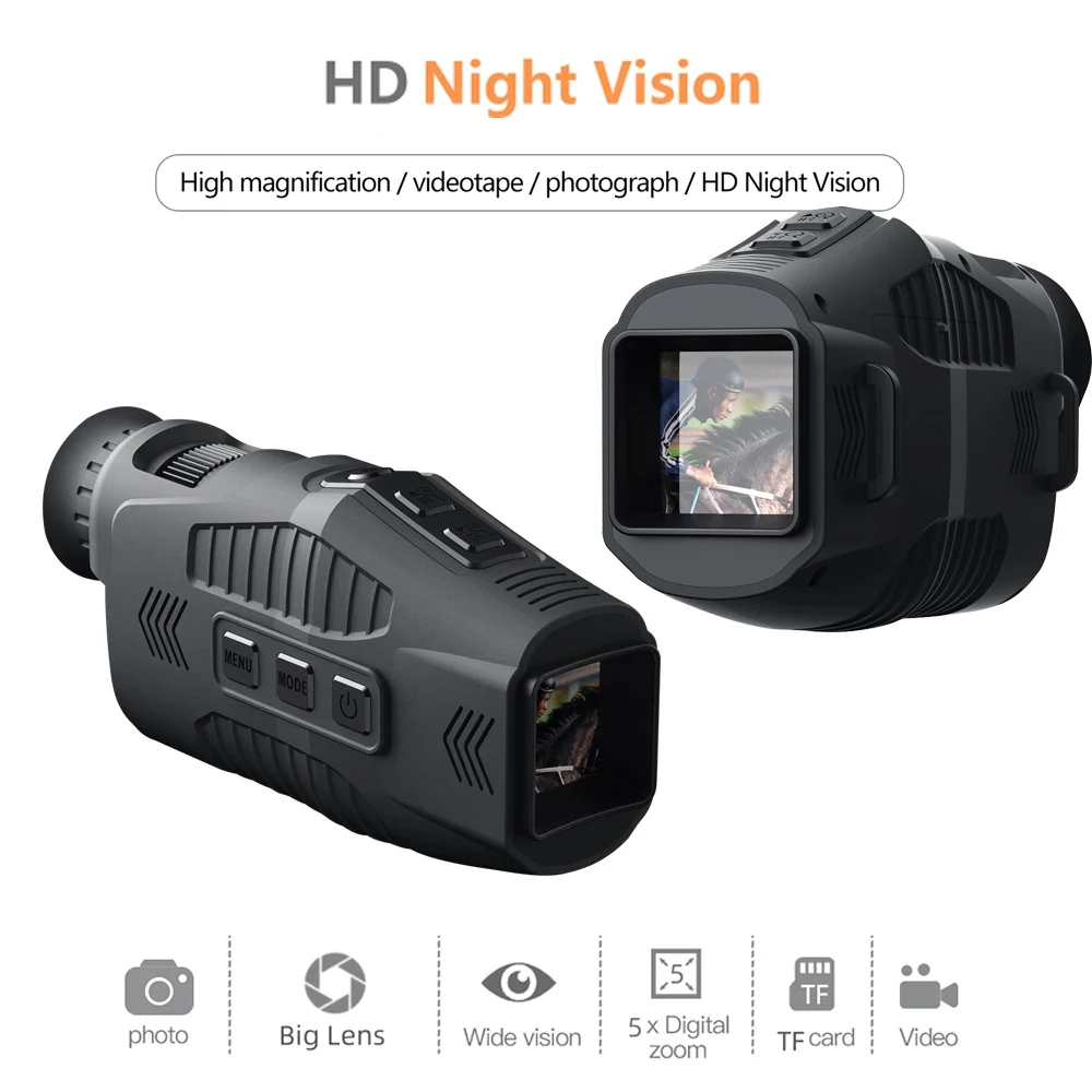 R11 1080P Infrared Night Vision Device 5X Digital Zoom Monocular Day Night Photo Video Taking 300M Full Dark for Outdoor Hunting