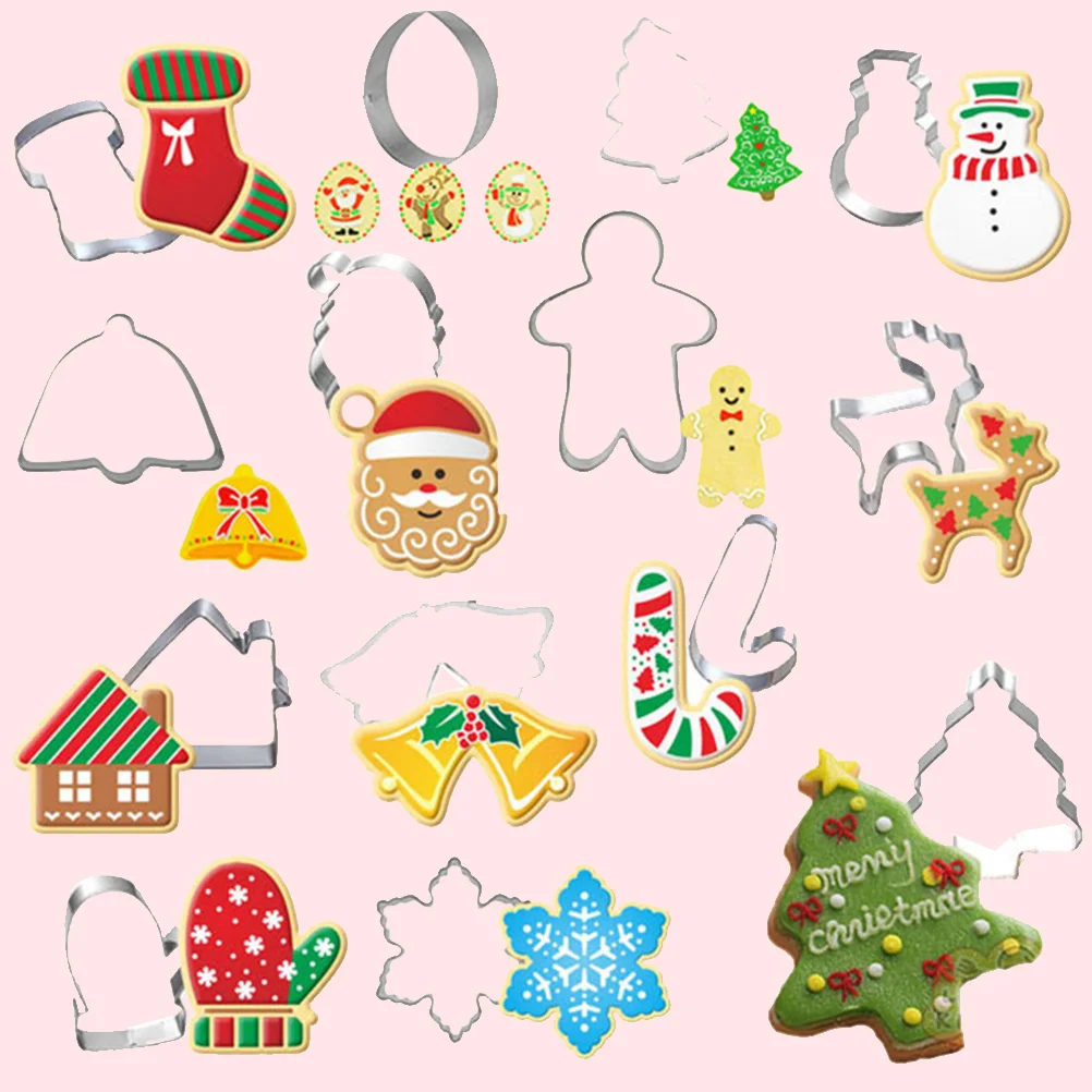 

14pcs Christmas Cake Fondant Biscuit Cookie Biscuit Molds for Christmas DIY Biscuit