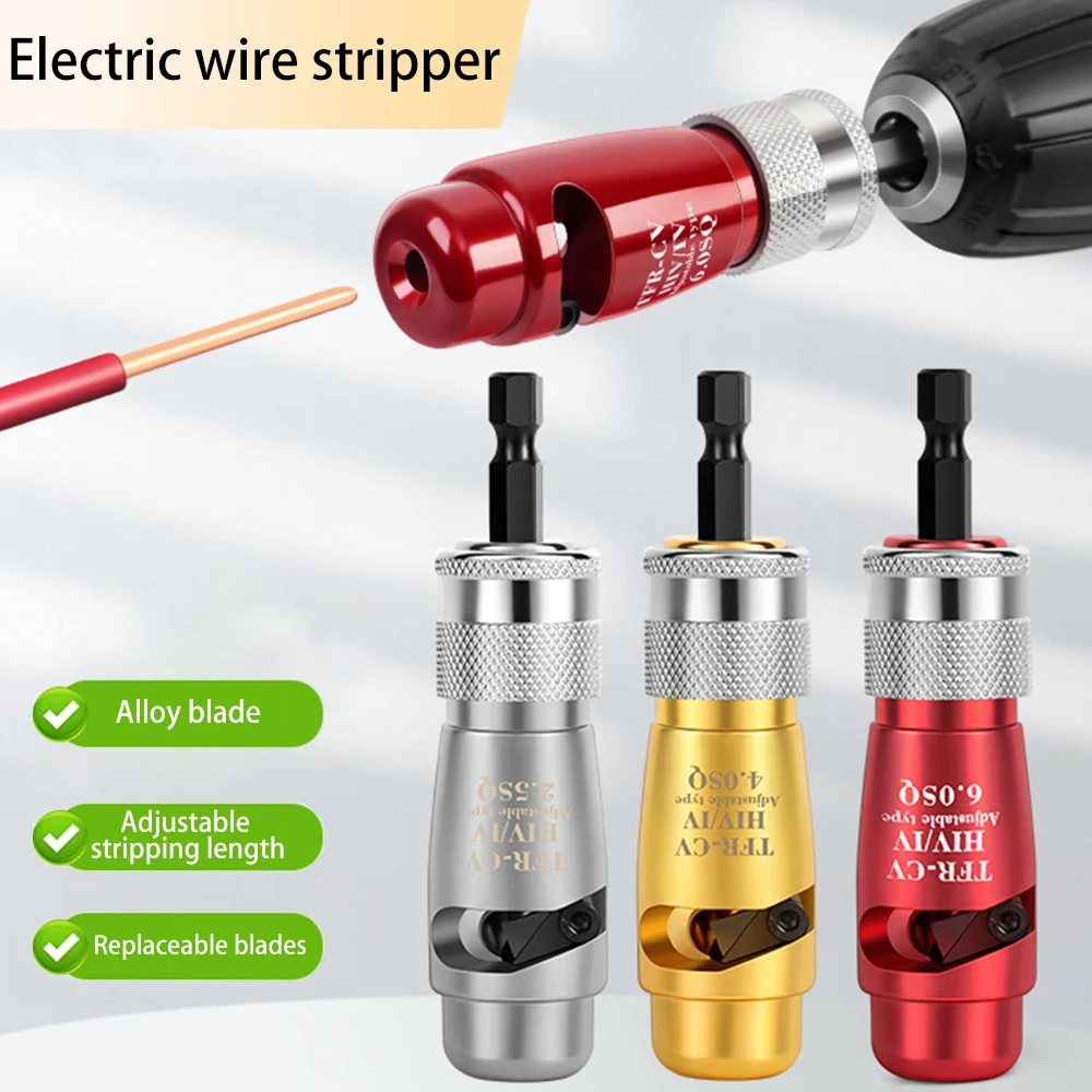

Electric Wire Stripper For Fast Stripping Wire Tool Al Electric Wire Peeling Machine For Power Drill Driver Wire Stripping Tool