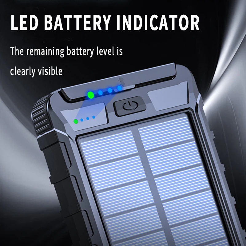 80000mah solar waterproof power bank fast charging led light portable phone charger external battery for xiaomi iphone free global shipping