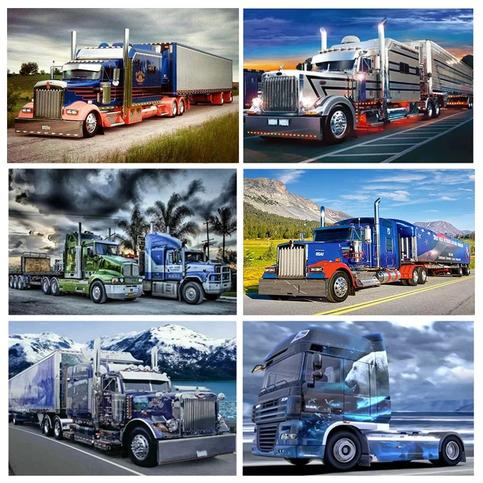 

Алмазная живопись, супер большой грузовик, полная Алмазная вышивка, автомобиль, вышивка крестом, домашний декор, подарки Mk1063