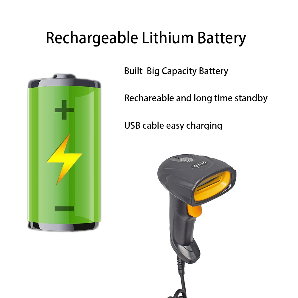 Портативный беспроводной usb сканер штрих-кода 1D проводной ручное быстрое