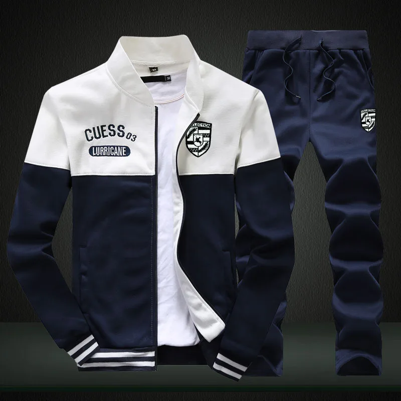 

Men's Fashion Casual Sport Suit Zipper Coat+Pant Tracksuit Men Brand Clothing Men Outfit Set Clothes Jogger Suits for Men Sweat