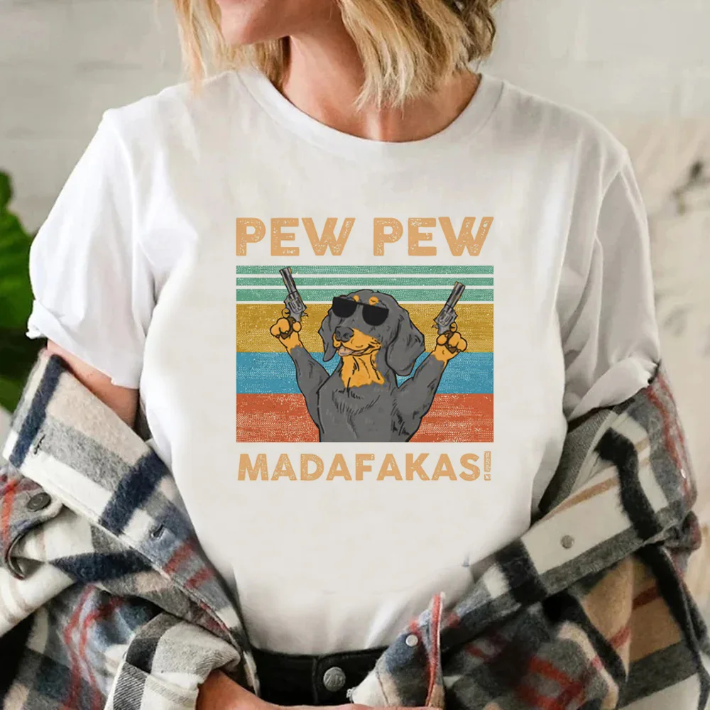 Такса футболка женская дизайнерская забавная девушка одежда