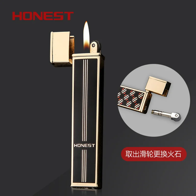 

Small and Convenient Grinding Wheel Lighter Ultra-thin Windproof Metal Cigarette Lighter for Boyfriend High-end Gift Lighter