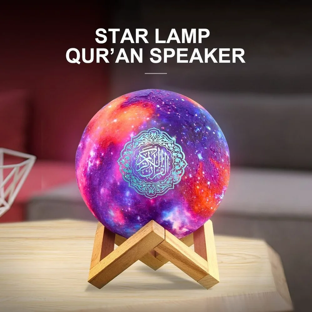 

Креативный цветной светильник Equantu в форме Луны Qb512 с Bluetooth, умное приложение для подключения, динамик Azan, маленькая ночная лампа