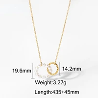 2022 new ins net red same style stainless steel necklace pearl pendant necklace womens popular necklace jewelry gift cnorigin
