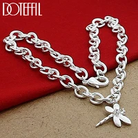 doteffil 925 sterling silver aaa zircon dragonfly pendant 18 inch chain necklace for women wedding engagement fashion jewelry