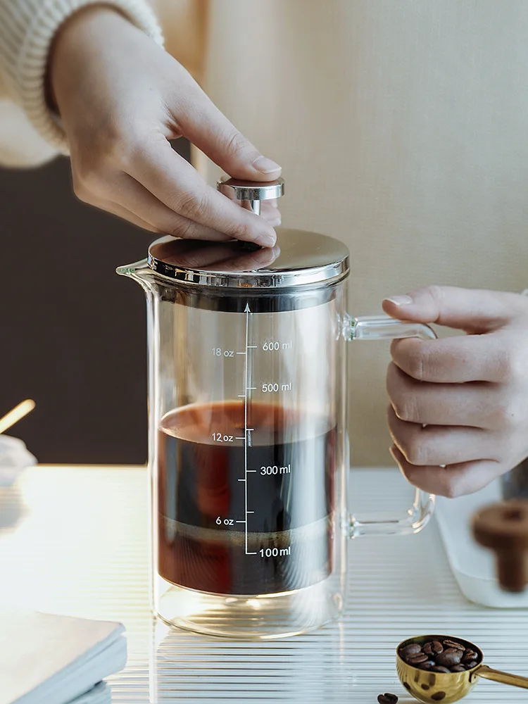 

350/600ml French Press Coffee Tea Maker High Temperature Stainless Steel Filter Resistant Espresso Coffee Machine