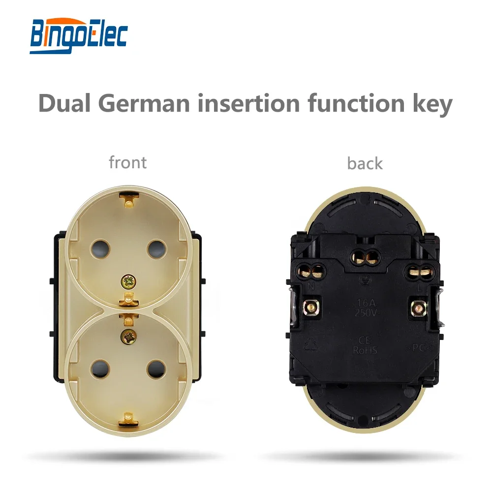 

Розетка Bingoelec EU Type-C/USB/ST/CAT6/HDMI 1/2/3 группа