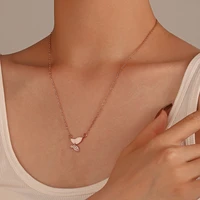new super fairy fritillary butterfly necklace pendant micro inlaid zircon butterfly flying clavicle chain for women
