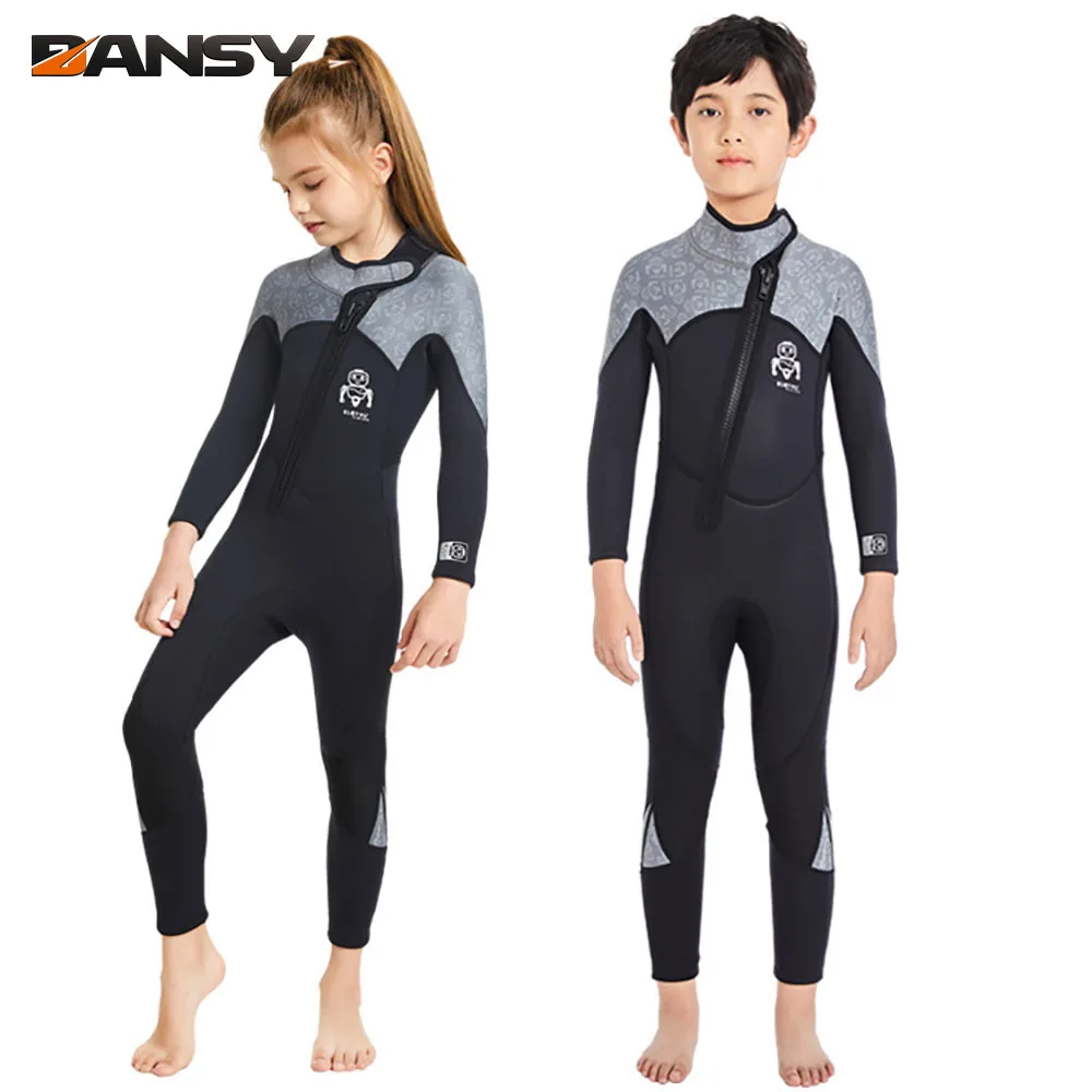 

Детский костюм для дайвинга, теплые купальники, костюмы для дайвинга с длинным рукавом для мальчиков и девочек, слитный износостойкий костюм для серфинга и подводного плавания