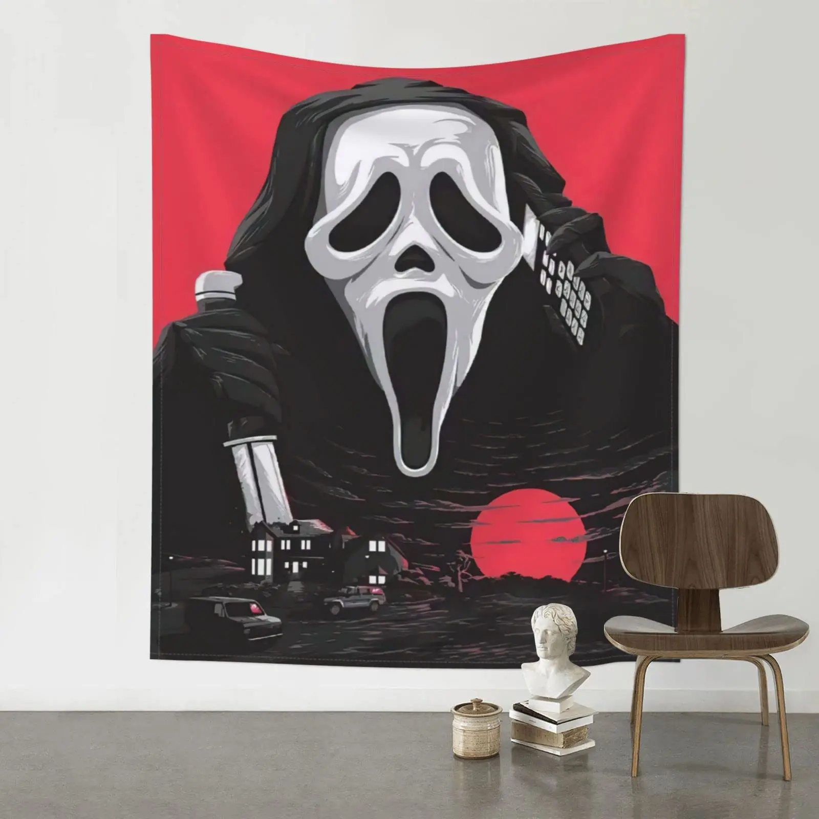 

Scream Horror Movie Wall Art Tapestry Wall Hanging Decor For Living Room Bedroom Dorm Home Decor Tapestries (60 x 51 in)