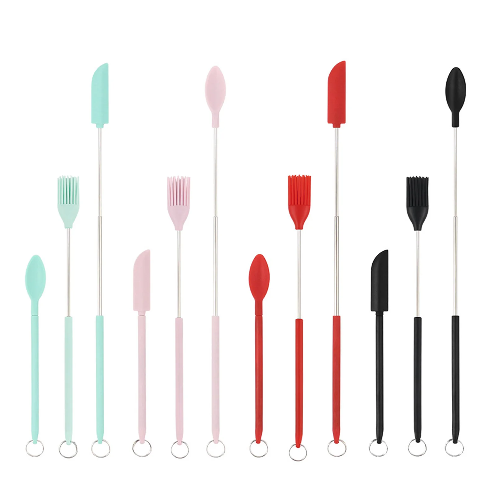 

12 Pcs Mini Silicone Telescoping Spatula 2022 Upgrade Kitchen Cooking Spoon Suitable For Cosmetics Such As Foundation Cream