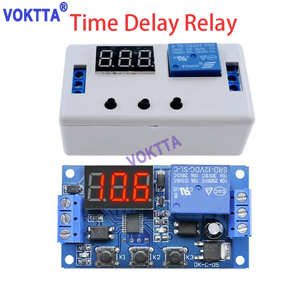 

DC 12V 24V LED Digital Display Automation Delay Relay Trigger Time Circuit Timer Control Cycle Adjustable Switch Relay Module