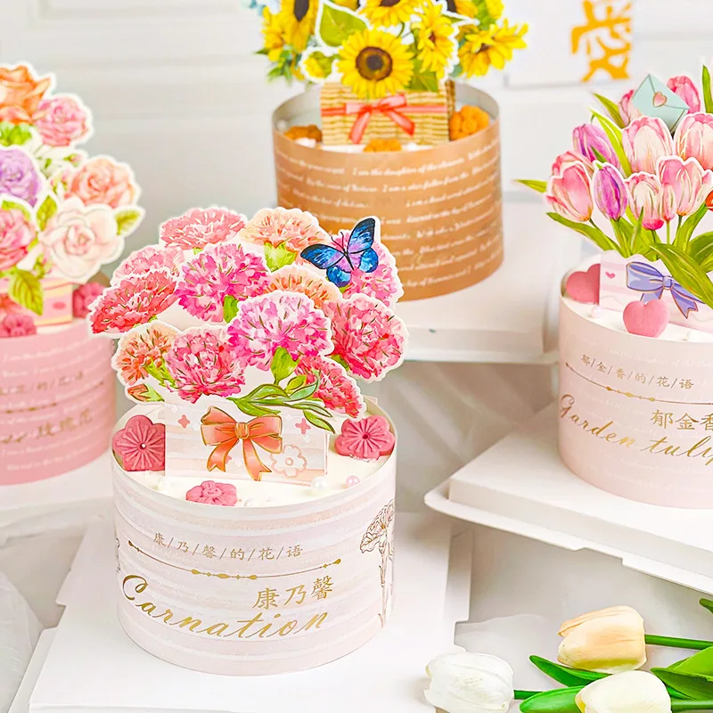 

Топпер для торта на день матери, цветок, украшение торта на день рождения, аксессуары для торта